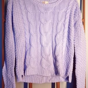 SO Lavender Cable Knit Sweater
